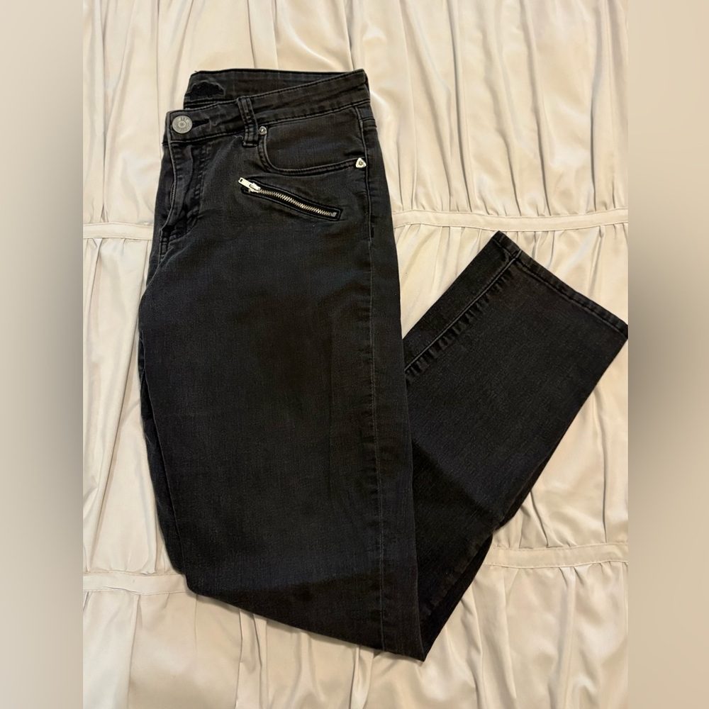 KUT From The Kloth Women’s Jeans Size 10 Black Straight Leg Zipper Pockets